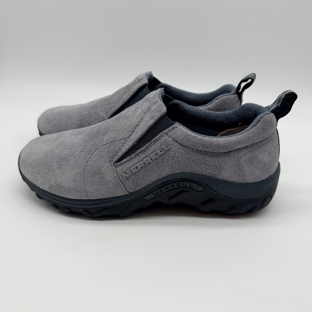 Merrell Shoes Youth Sz 5.5 Gray Jungle Moc Leather Slip-On Regular Castlerock